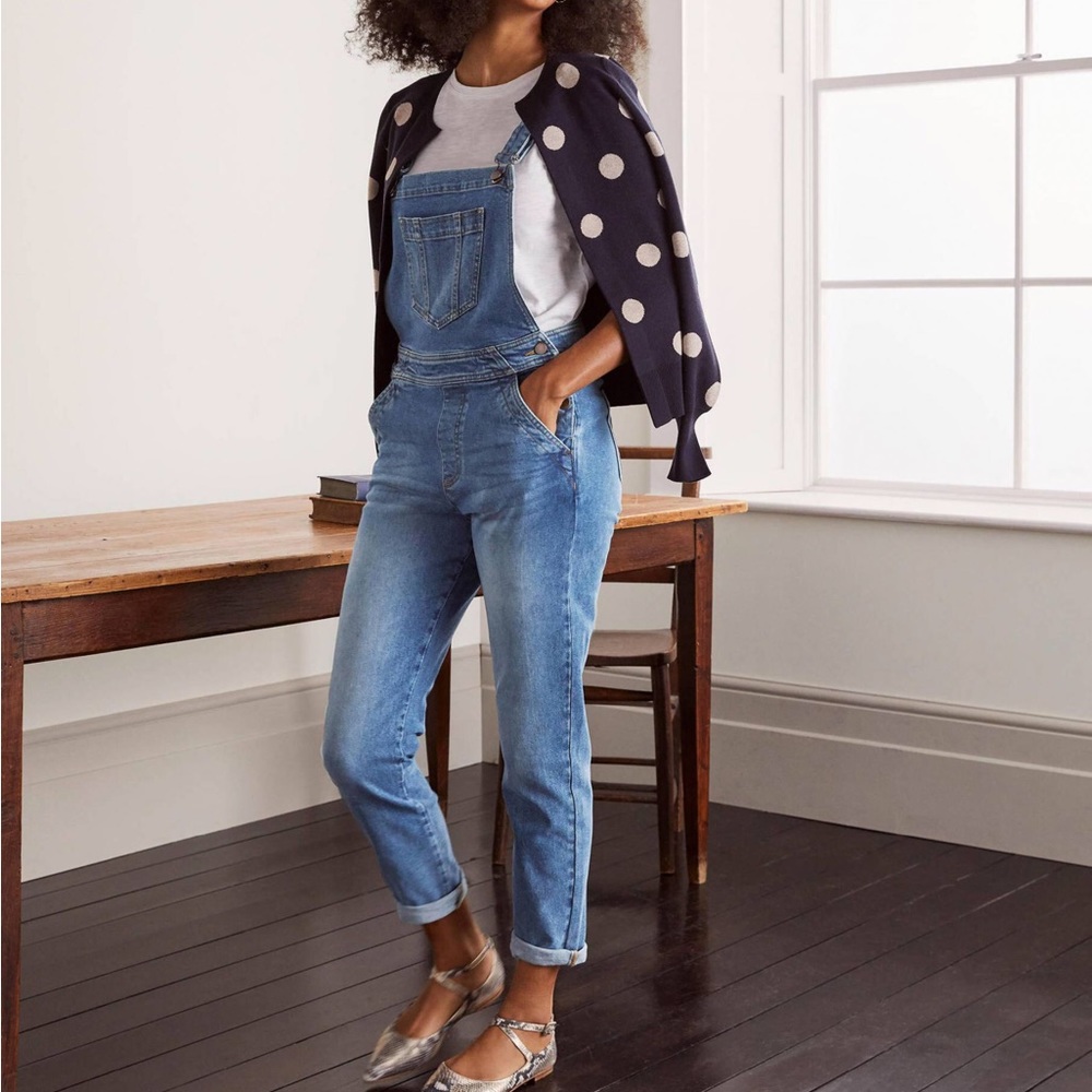 Boden denim girlfriend dungarees overalls blue size US 8